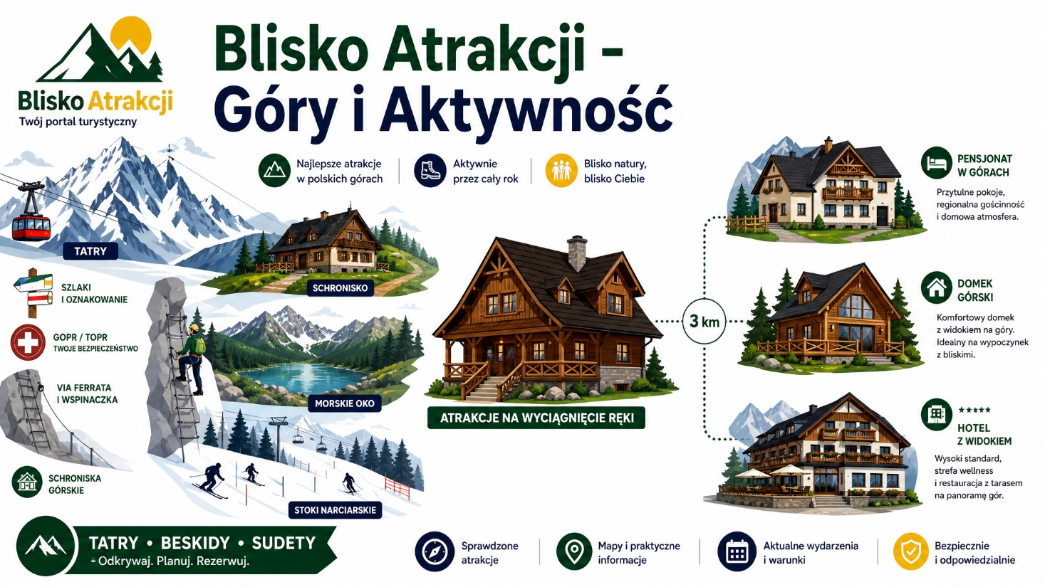 Atrakcje turystyczne w Polsce a nocleg pod Tatrami – dlaczego kolejność planowania decyduje o całym wyjeździe Atrakcje turystyczne w Polsce a nocleg pod Tatrami - dlaczego kolejność planowania decyduje o całym wyjeździe